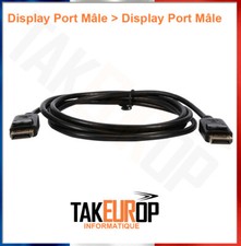Câble DP Mâle (Display Port) vers DP Mâle (Display Port) Noir Longueur 1,8 mètre