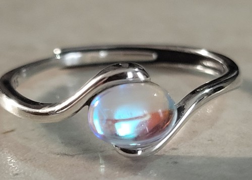 Bague pierre lune argent - bague,