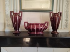 Garniture de cheminée Louis Gueule céramique rouge VIERZON 627