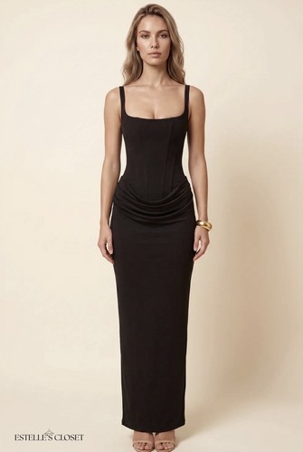 Suki maxi dress black - suki, square