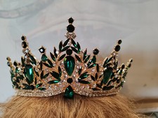 Diadème Couronne Bijou accessoire femme miss mariage Doré Pierres