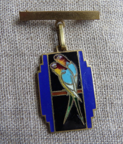 Broche ancienne émaillée - ancienne,