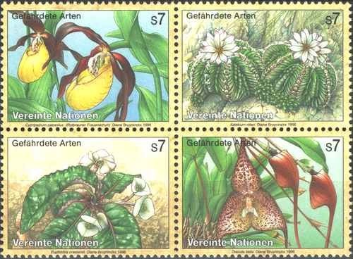 Timbres flore nations unies - timbres,
