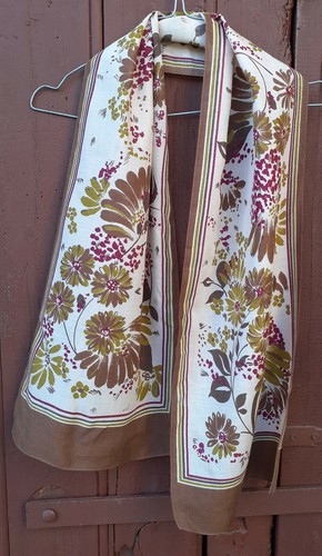 Foulard echarpe marron vert - et,