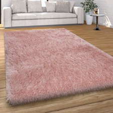 Tapis Shaggy Poils Longs Salon Pastel Fil Doux Uni