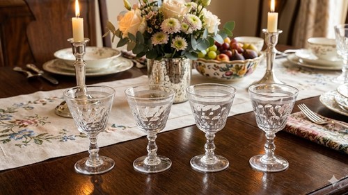 Verres sur pied cristal - pied, en