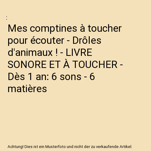 Mes comptines toucher pour - mes, à