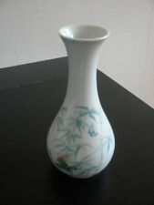 Vase Limoges France exquisitely  painted (aquatic bamboo, lotus and butterfly)