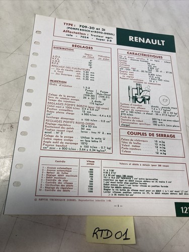 Fiche technique moteur diesel