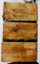 rare 3 ancien panneaux estampe caisse vin bordeaux 1960 MOUTON CADET ROTHSCHILD