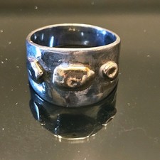 Bague Moderniste Argent 925 Or 14k Taille 59