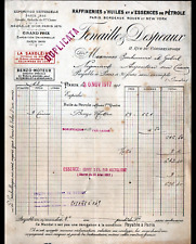PARIS (IX°) RAFFINERIE d'HUILE / SAXOLEINE & BENZO "FENAILLE & DESPEAUX" en 1917