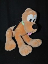 Doudou Peluche chien Pluto DISNEY Mickey Kids collier vert 30 cm assis TTBE