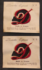 Broderie  2 lettres brodées rouge " D " Plumetis-Express N°3 monogramme initiale