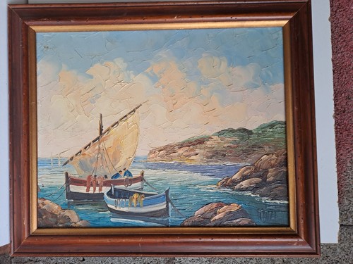 Tableau marine provençale xxe - tableau,
