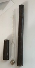 grand alcoomètre Gay-Lussac ancien avec son tube en métal