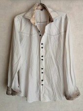 Chemise blanche col marron coton fitted T36 (4408061)