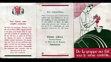 PERPIGNAN (66) VINS "Pierre GRILL Viticulteur" Tract période 1940-1950
