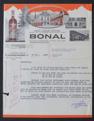 Facture alfortville 1957 - alfortville,