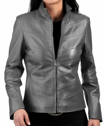 Veste grise peau - veste, d'agneau