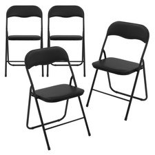 Lot de 4 chaises pliantes noir
