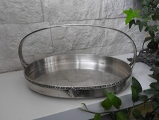 ANCIEN SERVITEUR DE TABLE METAL ARGENTE PANIER PLATEAU RAVIER COUPELLE CORBEILLE