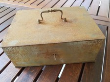 Coffre Fort ancien portable en métal très lourd - GRAND MODELE - Avec sa clef