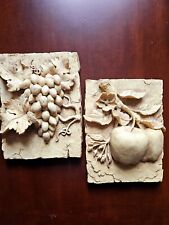 2 Plaques Sculptural 3D, Art mural Tenture Murale Céramique Résine