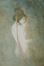 Bernard CHAROY : Dominique au ruban - Lithographie originale signée