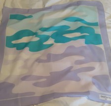 FOULARD CARRE DANIEL HECHTER BLEU ET PARME        FL25