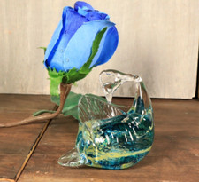 Figurine Cygne en Verre d'Art de Malte Phoenician Glass Soufflé Bouche Sulfure