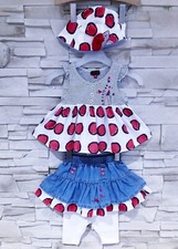 CATIMINI - ENSEMBLE 4P BÉBÉ FILLE VOLANTS, BRODERIES FLEURS & FANTAISIES 6M