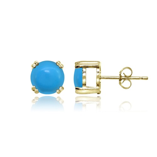 8mm rond simulé turquoise - rond,