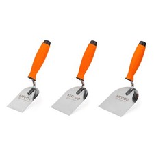 Lot de 3 Truelles de Maçon en Acier Inoxydable - 60 mm 80 mm 100 mm - Spatule...