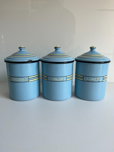 Lot pots émaillés bleu - pots,