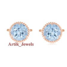 Naturel Bleu Gemme Topaze Avec