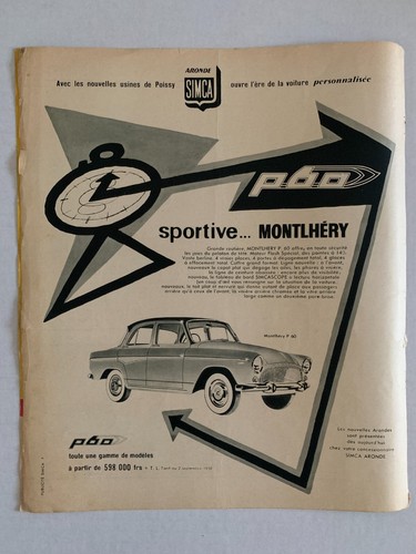 Publicite 1958 simca aronde - -,