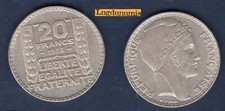 20 Francs Turin 1933 SUP SPL IV - IIIème  République, 1871 - 1940