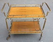 1970′ Bar Roulant en Bronze Doré Décor Napoléon III