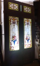 Grande double porte d'intérieur avec imposte Château Nézignan-l'Évêque vers 1900