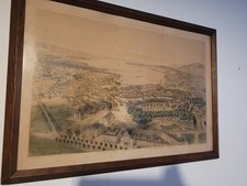 Lithographie  Ancienne  La Suisse A Vol D Oiseau Guesdon