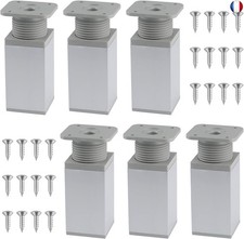 RNHDLY Set of 6 Adjustable Furniture Legs, 40 x 40 x 80 mm (+20 mm) Table Legs,