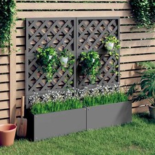 Jardinière en treillis Gris 65x33x135 cm WPC jardinière bac à fleurs vidaXL