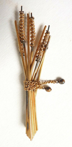 Broche métal doré gerbe - broche, en