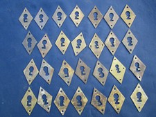 4 entrées de serrure losanges laiton portes 5,5 x 3,5 cm ancienne