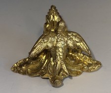 2 pieds Ancien en Bronze Doré pour pendules, candélabres Ornement  Colombes XIX