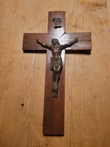 Grand crucifix bois xixe - crucifix,
