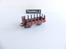 MARKLIN ANCIEN METAL HO 372 WAGON PLAT A ESSIEUX A RANCHERS