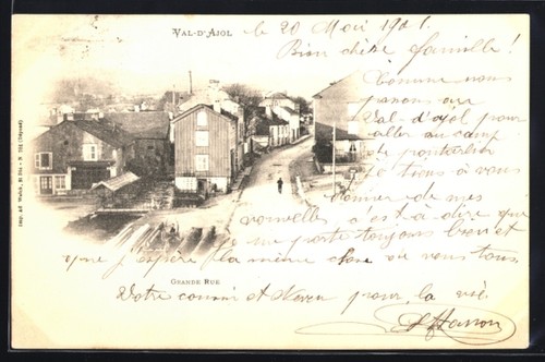 Cpa val ajol grande rue - val-d´ajol,,