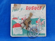 SYMPA RARE ! JOUET ANCIEN Old toy - CYCLISTE " DUDULE " - FIGURINE BOIS Wood